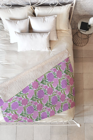 Sewzinski Carnations in Purple Fleece Throw Blanket