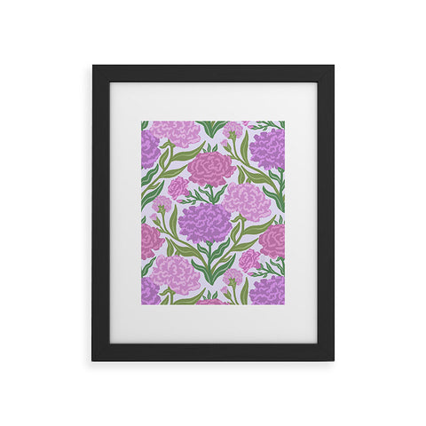 Sewzinski Carnations in Purple Framed Art Print