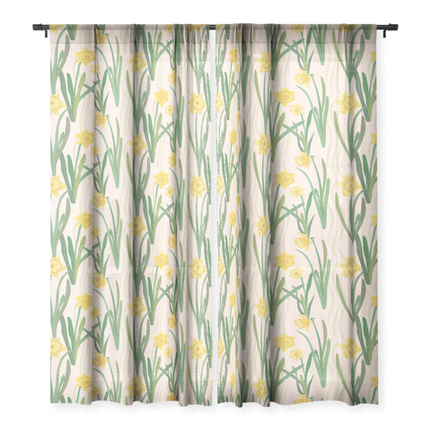 Sewzinski Daffodils Pattern Sheer Non Repeat