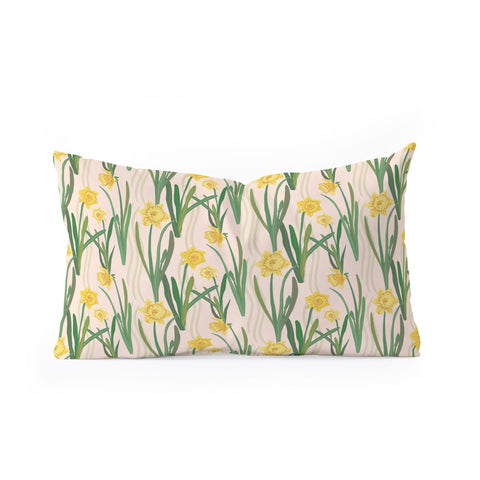 Sewzinski Daffodils Pattern Oblong Throw Pillow