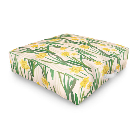 Sewzinski Daffodils Pattern Outdoor Floor Cushion