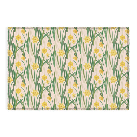Sewzinski Daffodils Pattern Outdoor Rug
