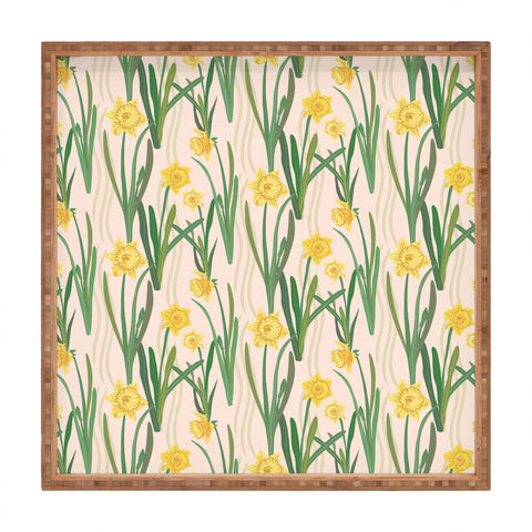 Sewzinski Daffodils Pattern Square Tray