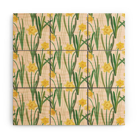 Sewzinski Daffodils Pattern Wood Wall Mural