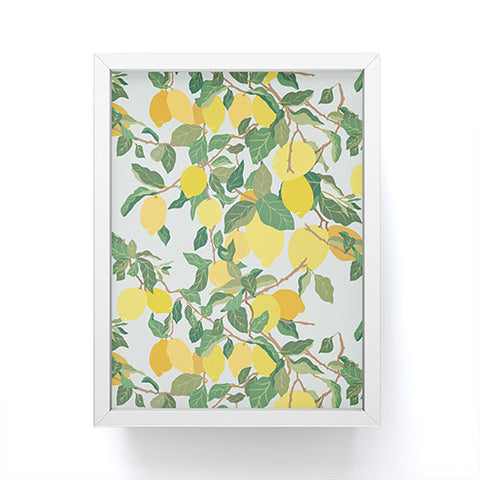 Sewzinski Lemon Tree on Blue Framed Mini Art Print