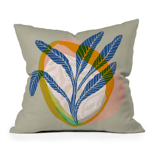 Sewzinski Minimalist Tropical Plant Outdoor Throw Pillow