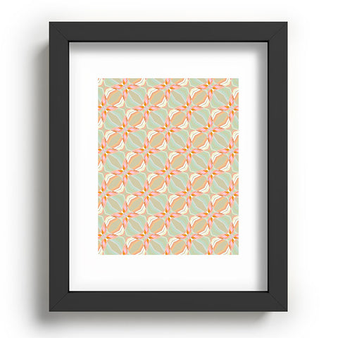 Sewzinski Mint Green and Pink Quilt Recessed Framing Rectangle