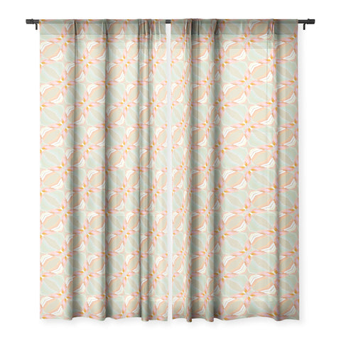 Sewzinski Mint Green and Pink Quilt Sheer Non Repeat