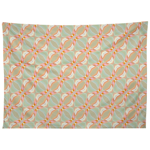 Sewzinski Mint Green and Pink Quilt Tapestry