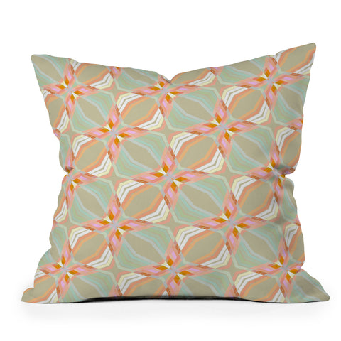 Sewzinski Mint Green and Pink Quilt Outdoor Throw Pillow