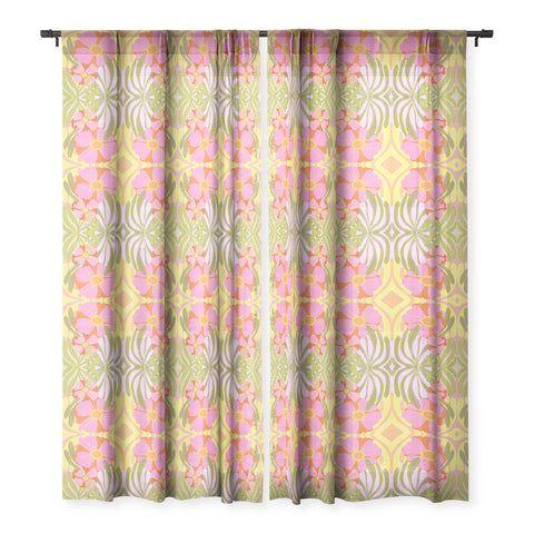 Sewzinski Modern Botanicals III Pattern Sheer Window Curtain