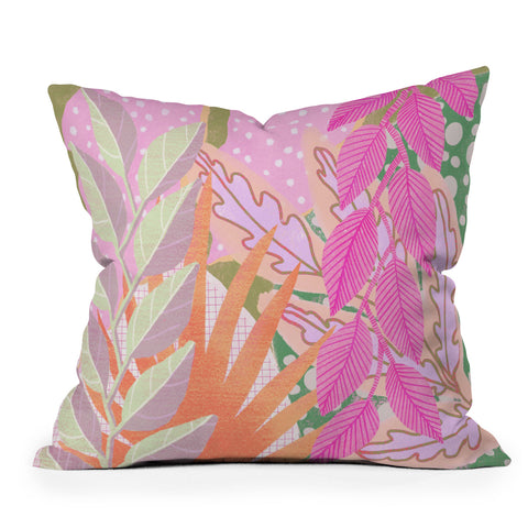 Sewzinski Modern Jungle in Pink Outdoor Throw Pillow
