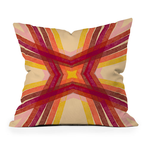 Sewzinski Modern Lines Warm Tones Outdoor Throw Pillow