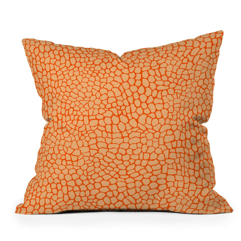 Sewzinski Orange Lizard Print Outdoor Throw Pillow
