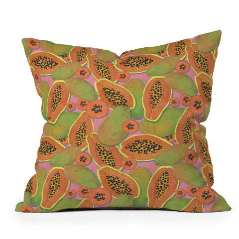 Sewzinski Papayas Outdoor Throw Pillow