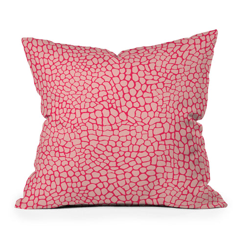 Sewzinski Pink Lizard Print Outdoor Throw Pillow