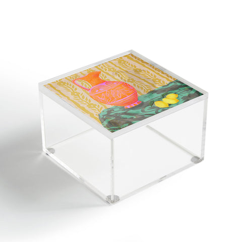 Sewzinski Pitcher and Lemons Painting Acrylic Box