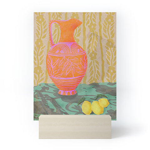 Sewzinski Pitcher and Lemons Painting Mini Art Print
