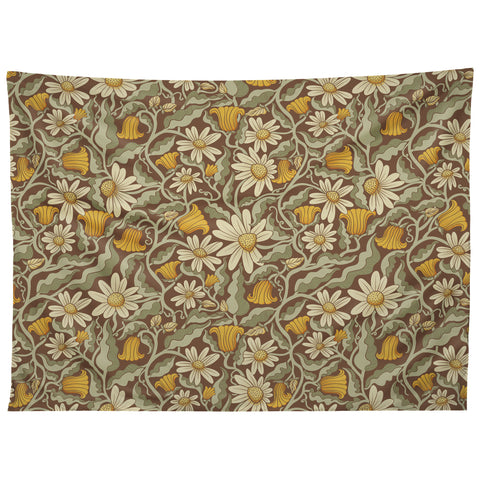Sewzinski Retro Flowers on Brown Tapestry