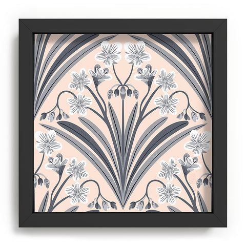 Sewzinski Spring Beauty Flowers in Gray Recessed Framing Square