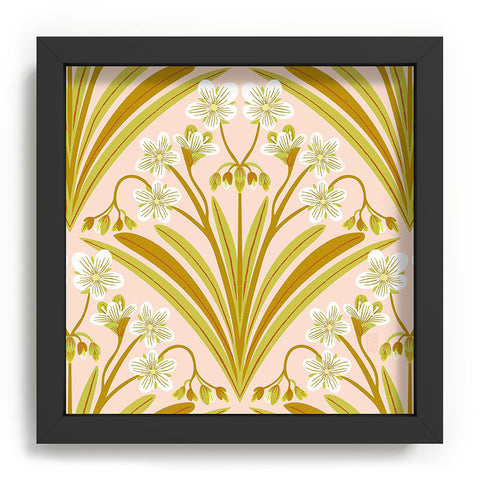 Sewzinski Spring Beauty Flowers on Pink Recessed Framing Square