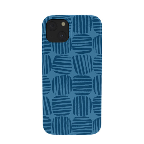 Sewzinski Striped Circle Squares Blue Phone Case