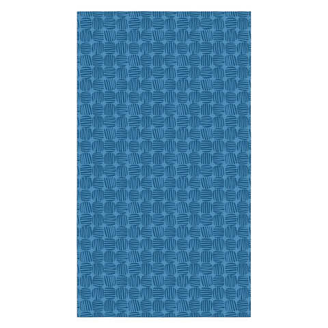 Sewzinski Striped Circle Squares Blue Tablecloth
