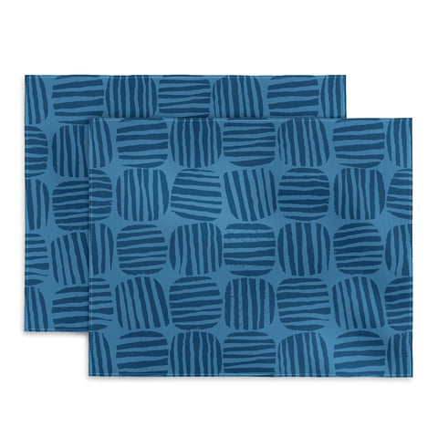 Sewzinski Striped Circle Squares Blue Placemat