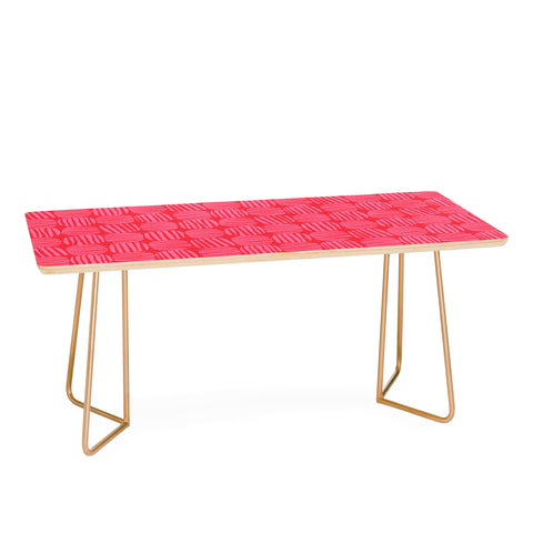Sewzinski Striped Circle Squares Pink Coffee Table