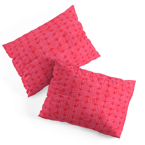 Sewzinski Striped Circle Squares Pink Pillow Shams