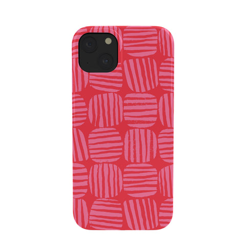 Sewzinski Striped Circle Squares Pink Phone Case