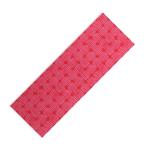 Sewzinski Striped Circle Squares Pink Yoga Mat