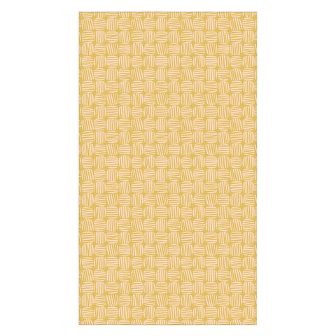 Sewzinski Striped Circle Squares Yellow Tablecloth