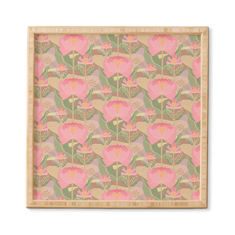 Sewzinski Water Lilies Pattern Pink Framed Wall Art
