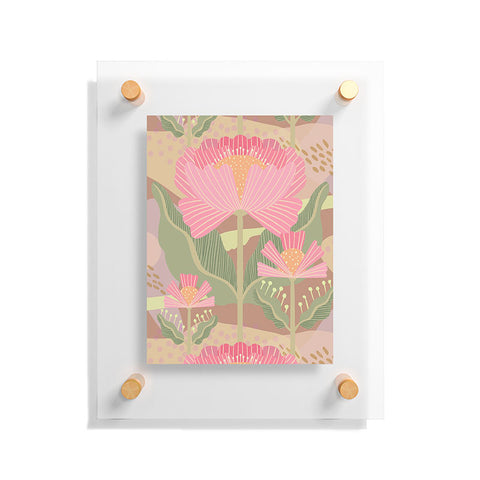 Sewzinski Water Lilies Pattern Pink Floating Acrylic Print