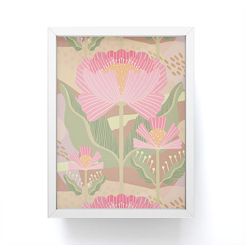 Sewzinski Water Lilies Pattern Pink Framed Mini Art Print