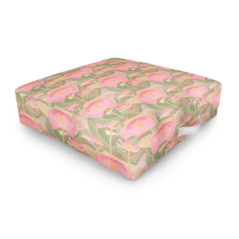 Sewzinski Water Lilies Pattern Pink Outdoor Floor Cushion
