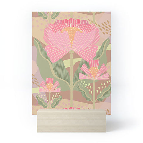 Sewzinski Water Lilies Pattern Pink Mini Art Print