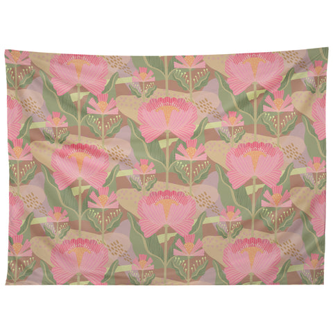 Sewzinski Water Lilies Pattern Pink Tapestry