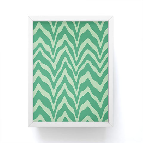 Sewzinski Wavy Lines Mint Green Framed Mini Art Print