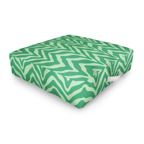 Sewzinski Wavy Lines Mint Green Outdoor Floor Cushion