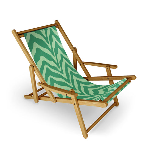 Sewzinski Wavy Lines Mint Green Sling Chair