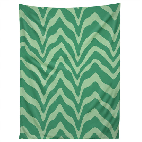 Sewzinski Wavy Lines Mint Green Tapestry