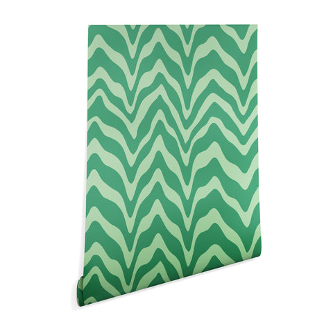 Sewzinski Wavy Lines Mint Green Wallpaper