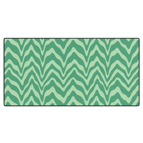 Sewzinski Wavy Lines Mint Green Desk Mat