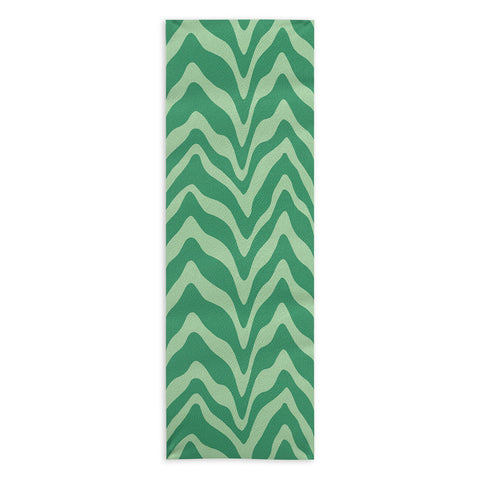 Sewzinski Wavy Lines Mint Green Yoga Towel