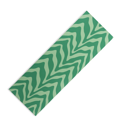 Sewzinski Wavy Lines Mint Green Yoga Mat