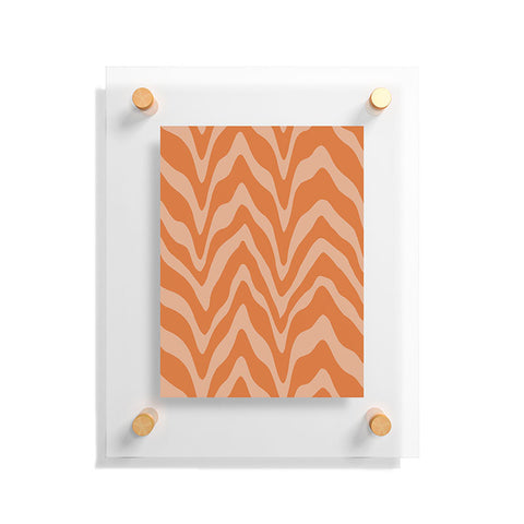 Sewzinski Wavy Lines Orange Peach Floating Acrylic Print