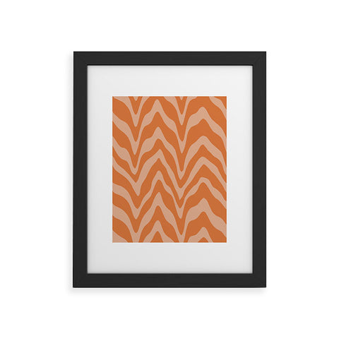 Sewzinski Wavy Lines Orange Peach Framed Art Print