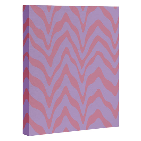Sewzinski Wavy Lines Pink Purple Art Canvas